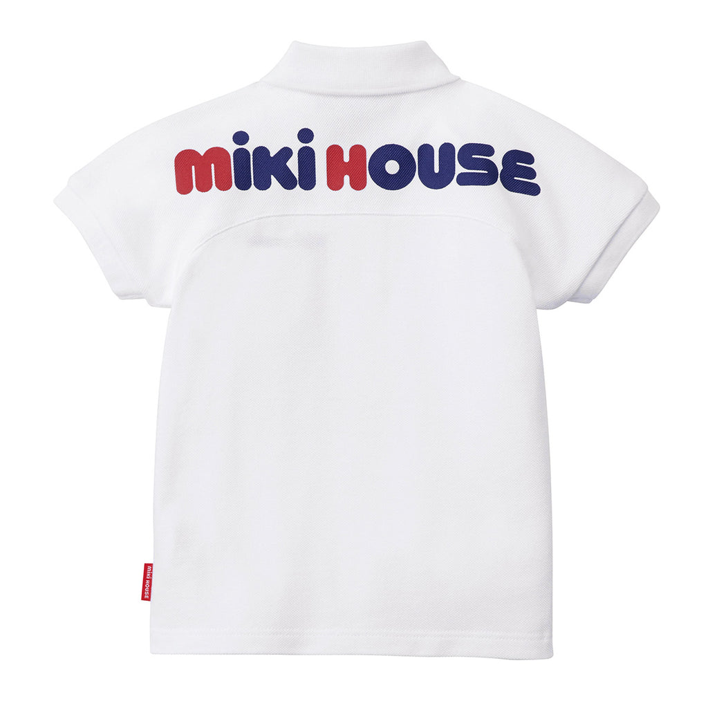 MIKI HOUSE Logo Print Made in Japan Short-Sleeve Polo Shirt no-3148