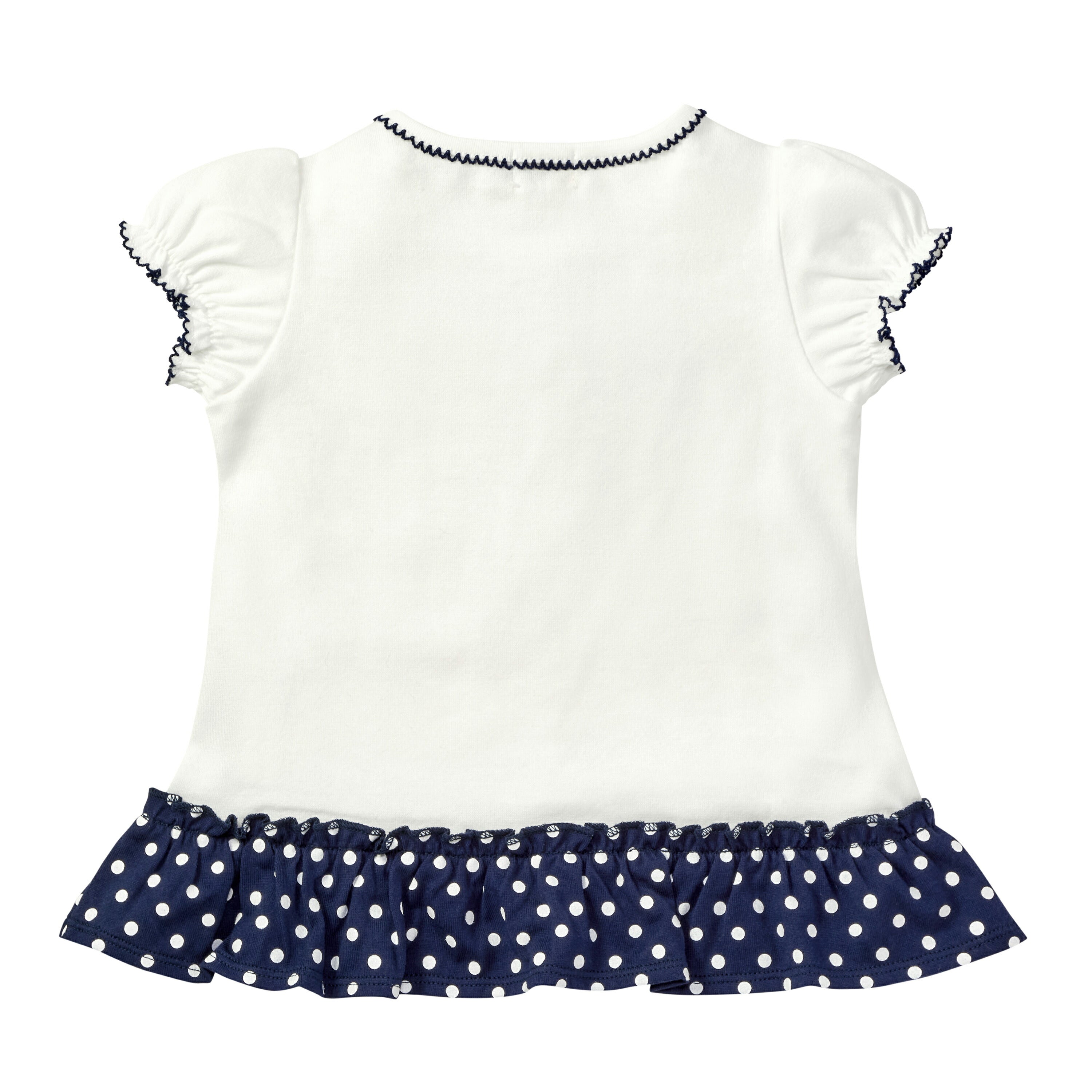 MIKI HOUSE Hot Biscuits Dot Ribbon Frill Short-Sleeve T-shirt no-2033-b