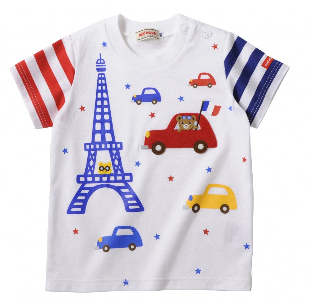 MIKI HOUSE Bear Bunny Short-Sleeve T-shirt no-3140-a