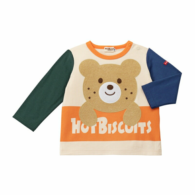 MIKI HOUSE Hot Biscuits Logo Long-Sleeve T-shirt no-3160