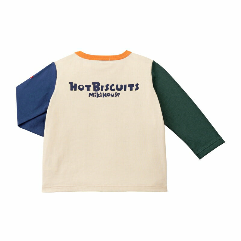 MIKI HOUSE Hot Biscuits Logo Long-Sleeve T-shirt no-3160