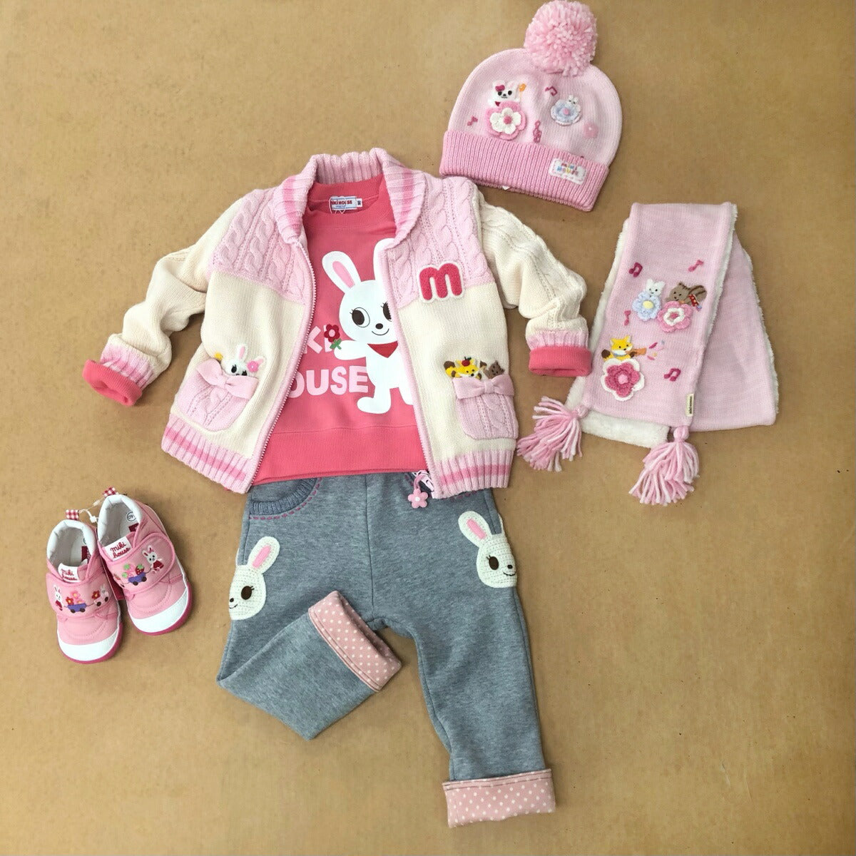 MIKI HOUSE Bear Bunny Made in Japan Sweatshirt no-3182