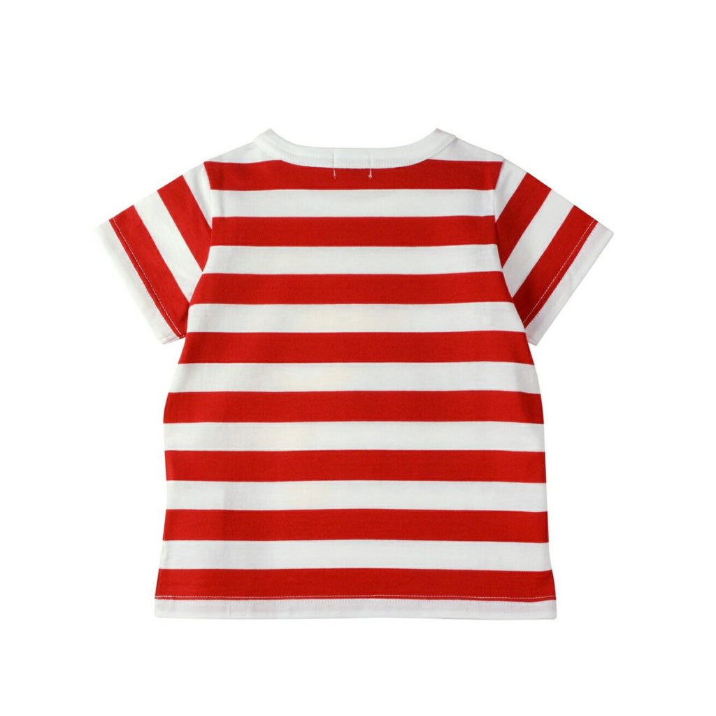 MIKI HOUSE Bear Bunny Striped Made in Japan Short-Sleeve no-3255