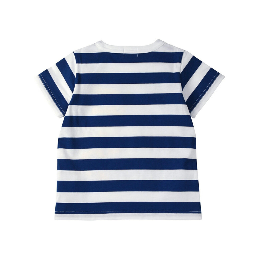 MIKI HOUSE Bear Bunny Striped Made in Japan Short-Sleeve no-3255