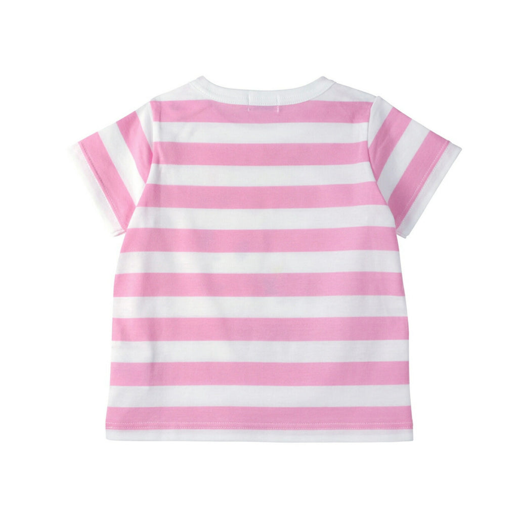 MIKI HOUSE Bear Bunny Striped Made in Japan Short-Sleeve no-3255