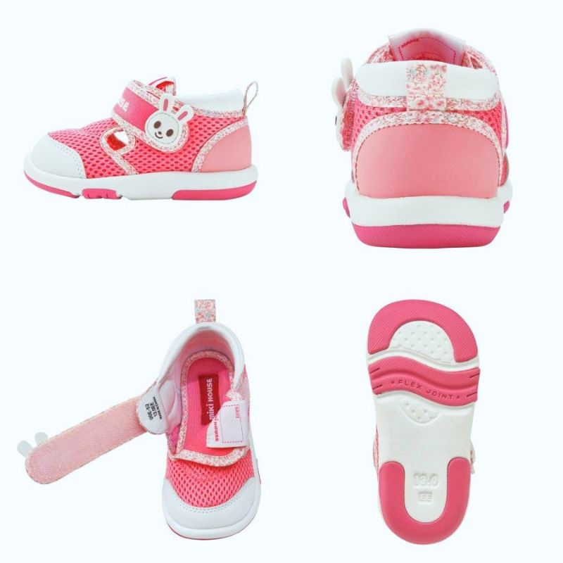 MK-NB043- Mikihouse Pink Bunny Sandals