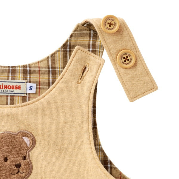 Mikihouse - More than Bear Applique & Pocket Overalls Boys Girls Made in Japan Kids Baby - M(80~90cm