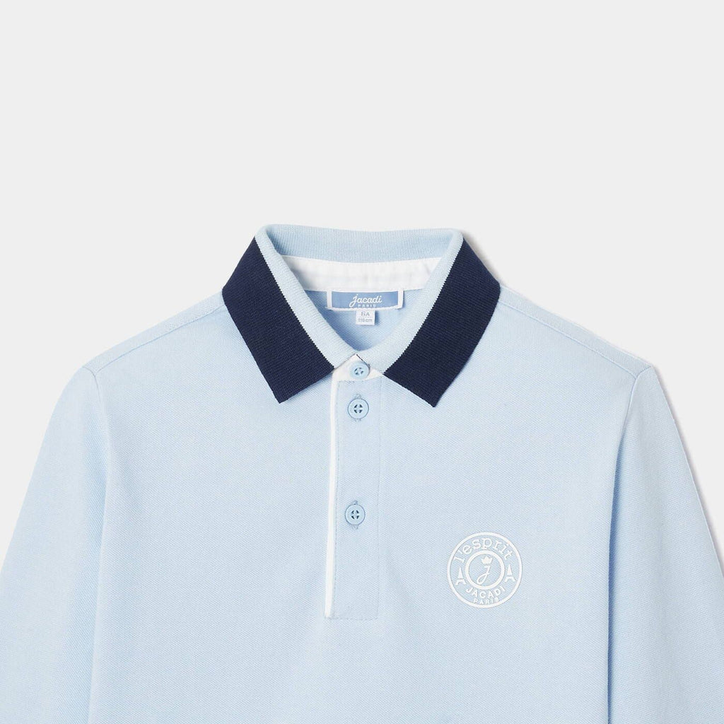 Boy rugby-style polo shirt - Jacadi Sky Blue