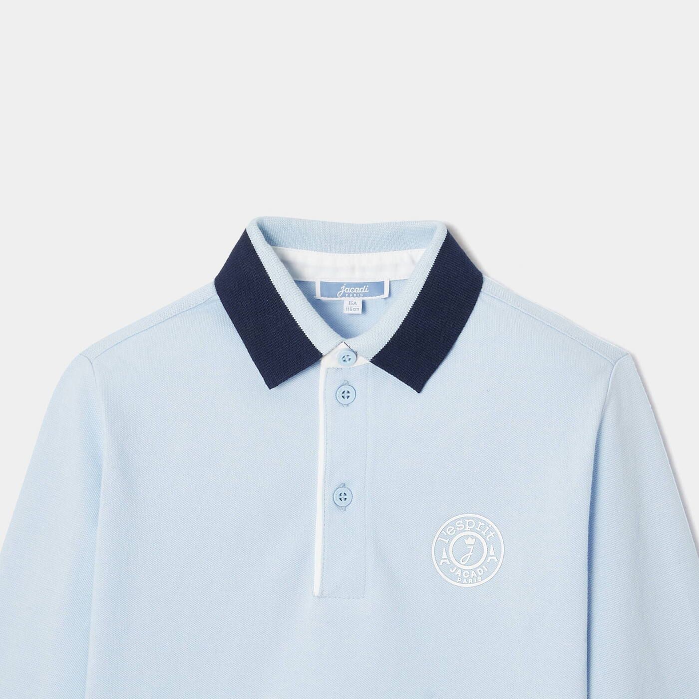 Boy rugby-style polo shirt - Jacadi Sky Blue
