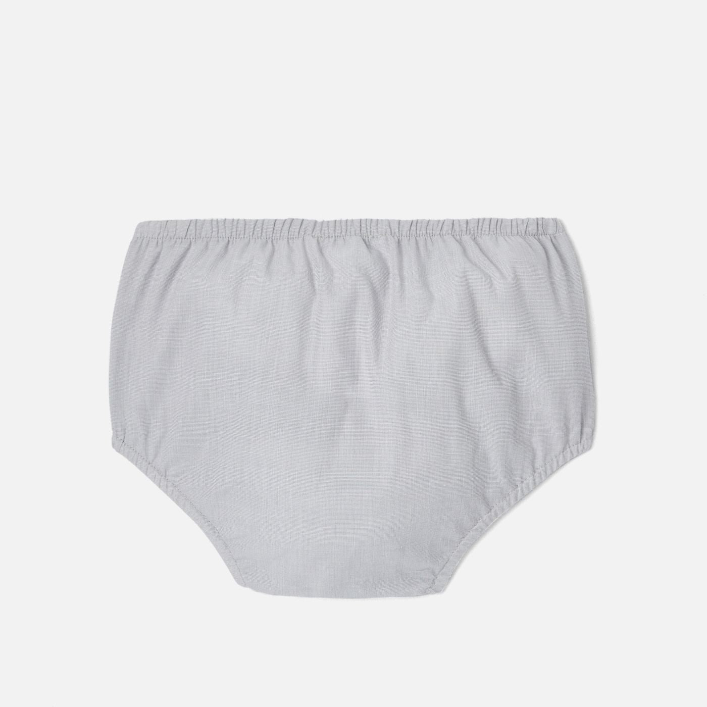 Dress in Fil-a-fil Fabric Baby Girl - Grey/White
