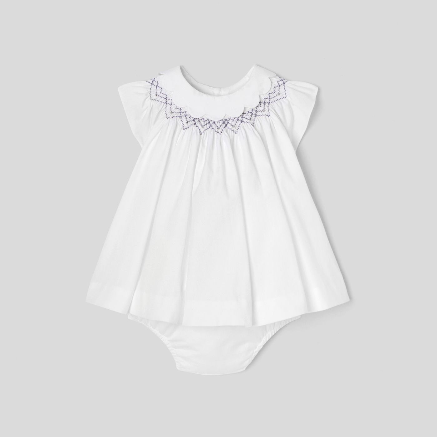 Baby girl poplin dress - Jacadi White