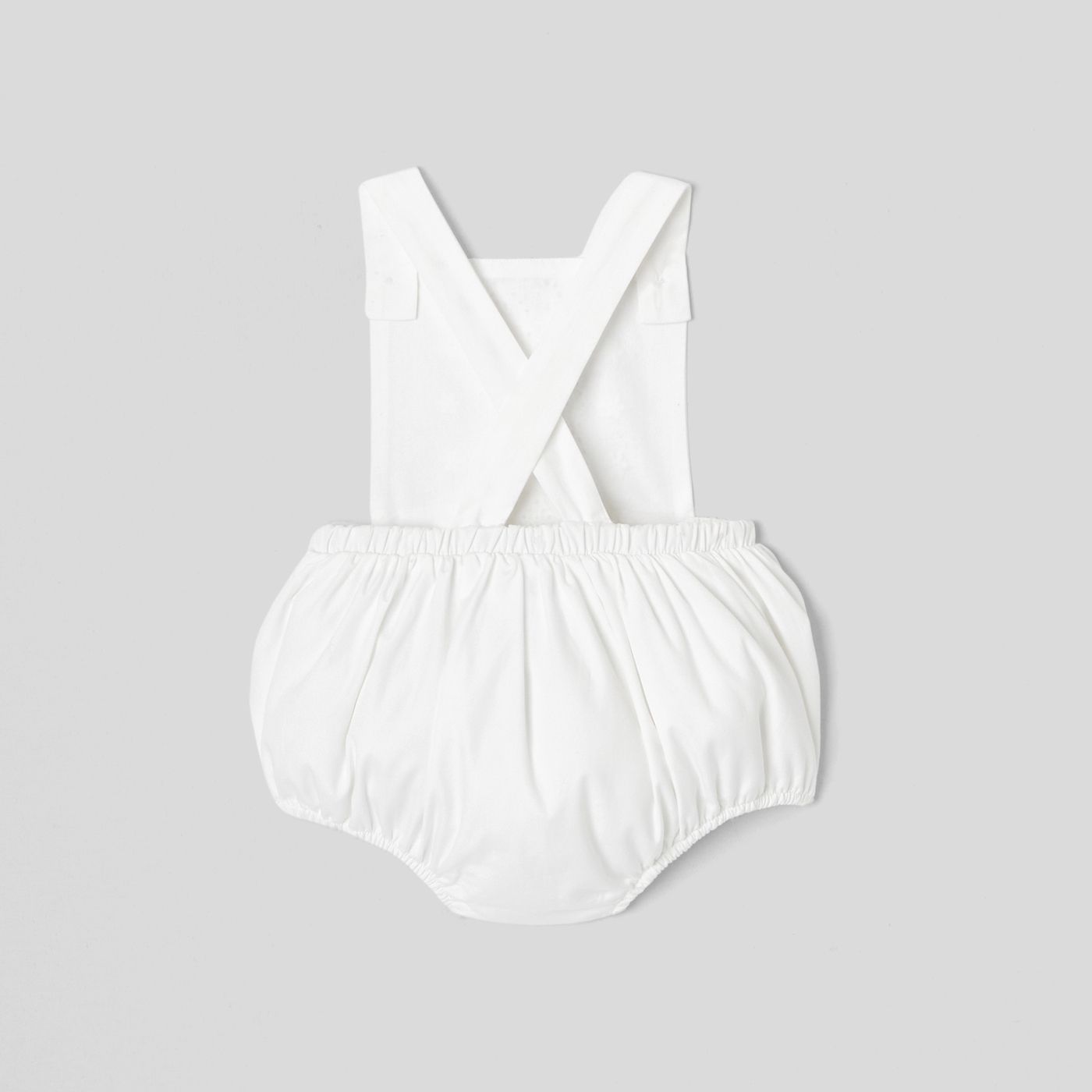 Baby girl poplin romper - White