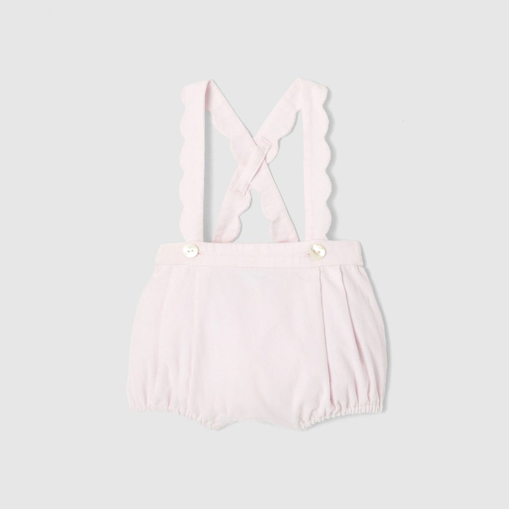 Baby girl velvet romper - Pale Pink