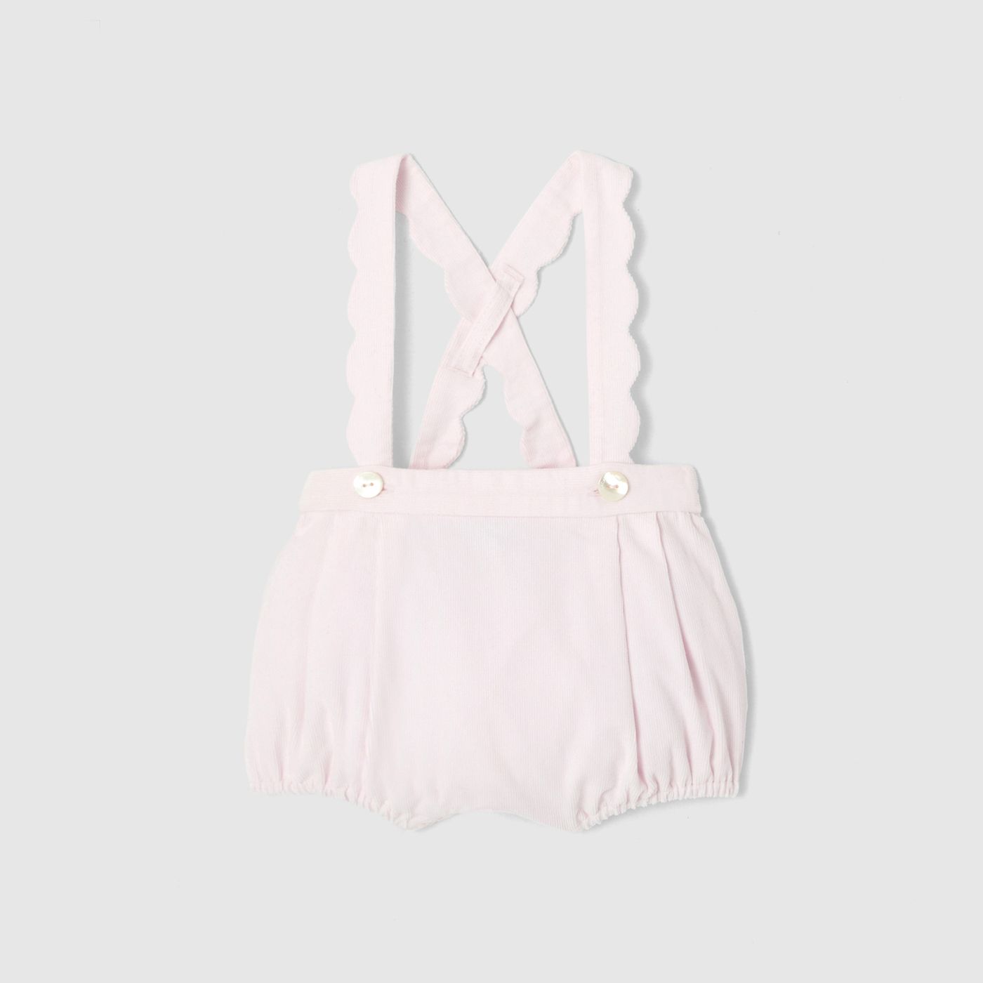Baby girl velvet romper - Pale Pink