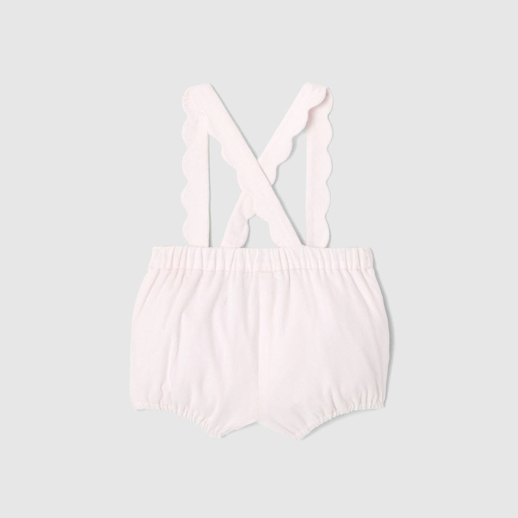 Baby girl velvet romper - Pale Pink