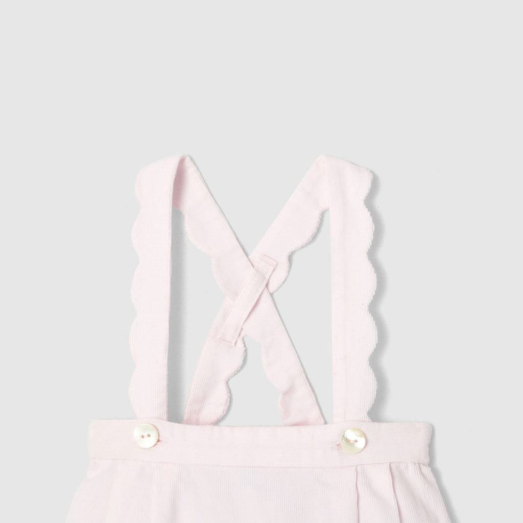 Baby girl velvet romper - Pale Pink