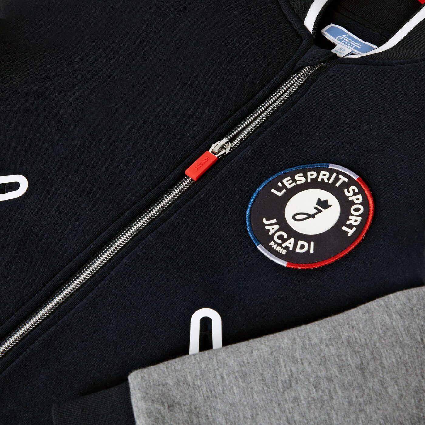 Cardigan Stile Teddy Boy - Navy Blue/Grey