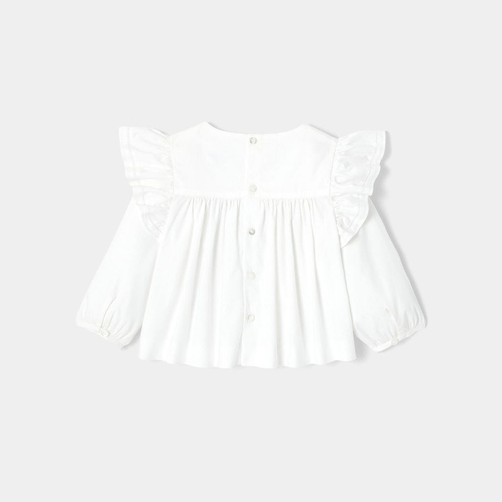 Baby girl long-sleeve blouse - White