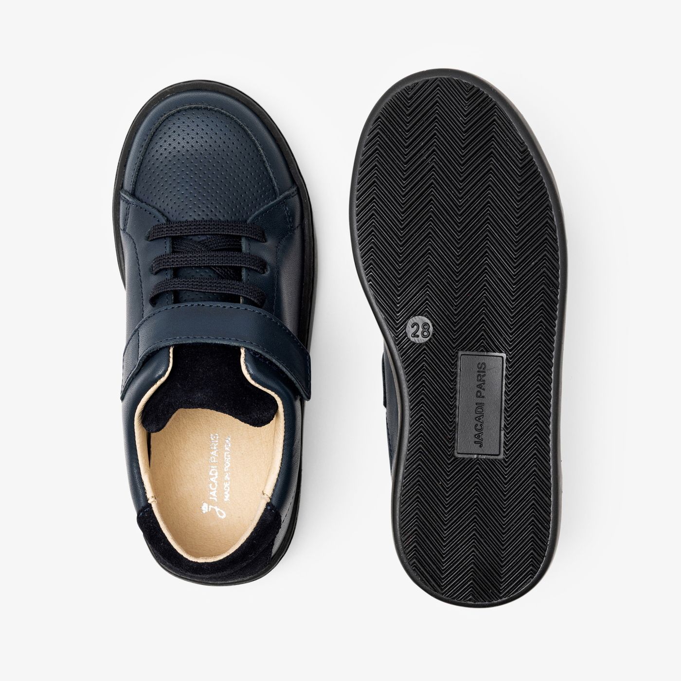 Boy leather tennis shoes - Jacadi Navy Blue