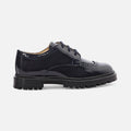Glazed leather Mary Janes - Navy Blue Jacadi