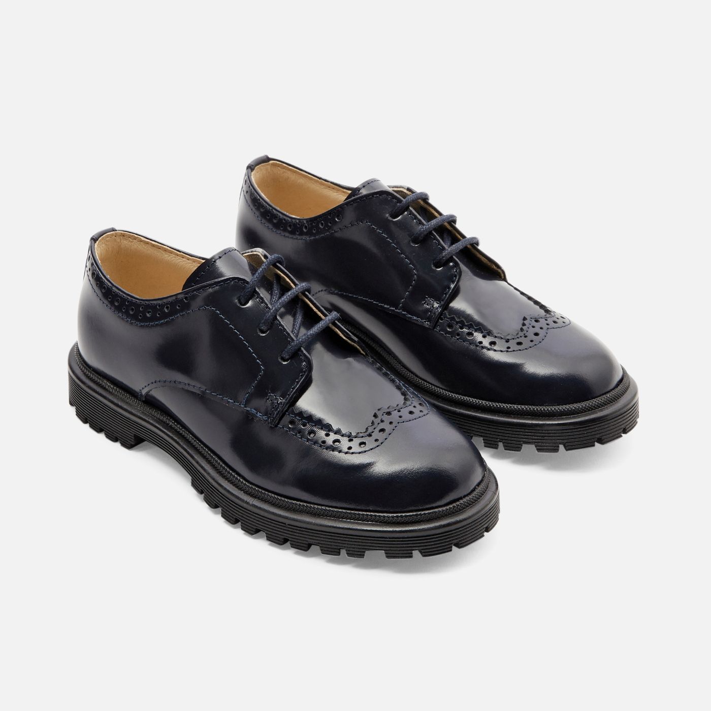 Mary Janes in Leather Glacé - Blu Navy Jacadi