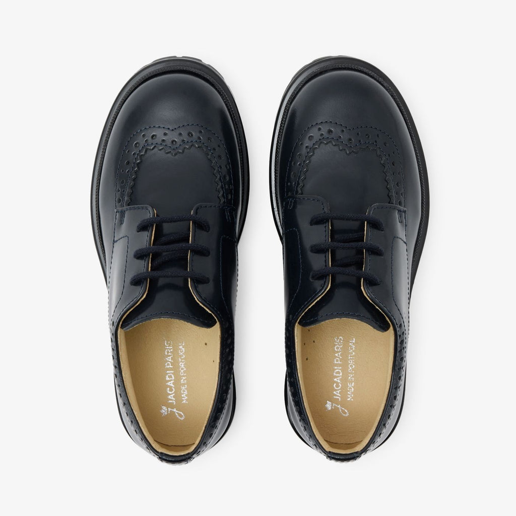 Mary Janes in Leather Glacé - Blu Navy Jacadi