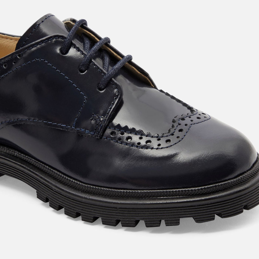 Mary Janes in Leather Glacé - Blu Navy Jacadi