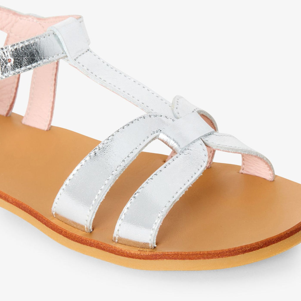 Leather Sandals Girl - Argento