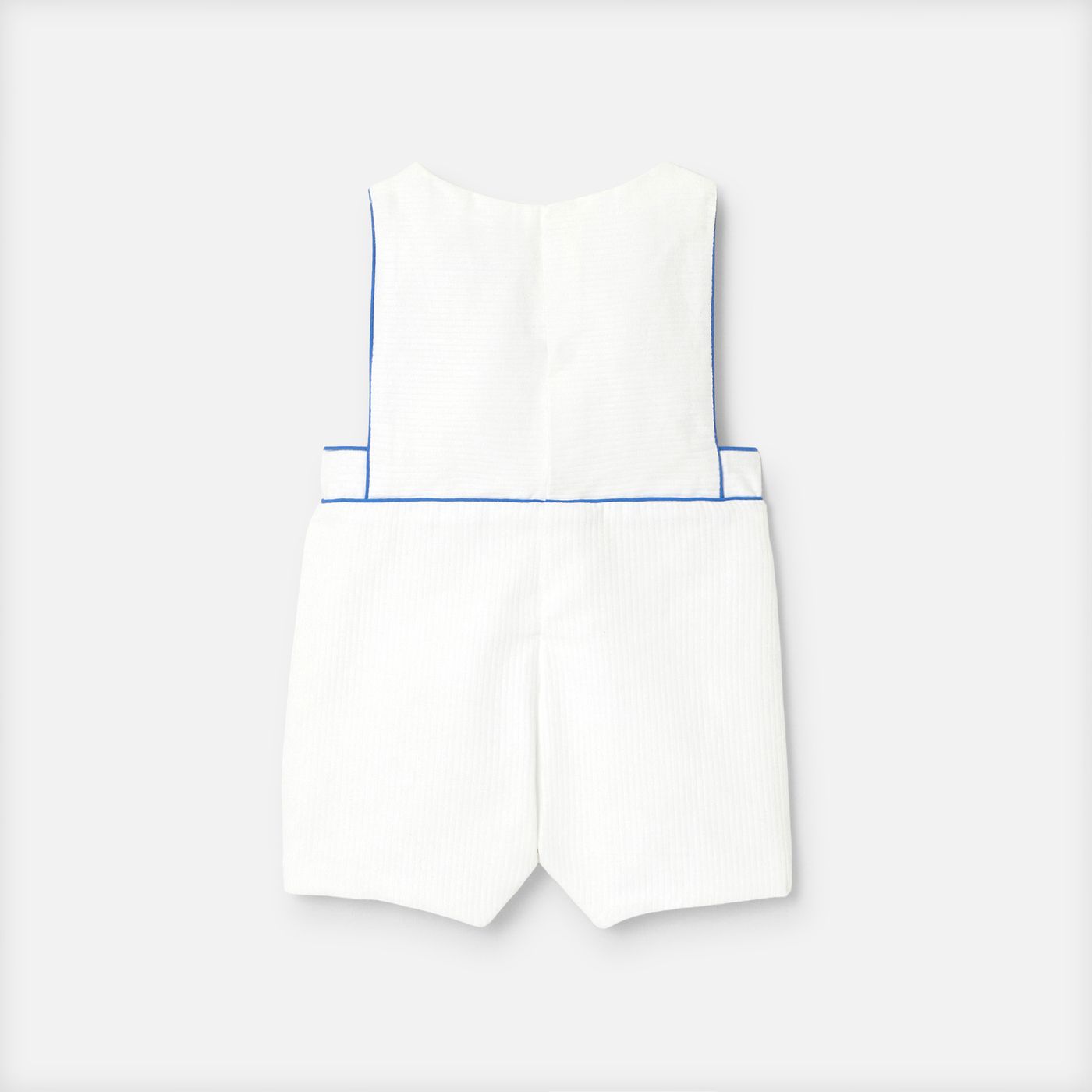 Baby boy cotton pique romper - White