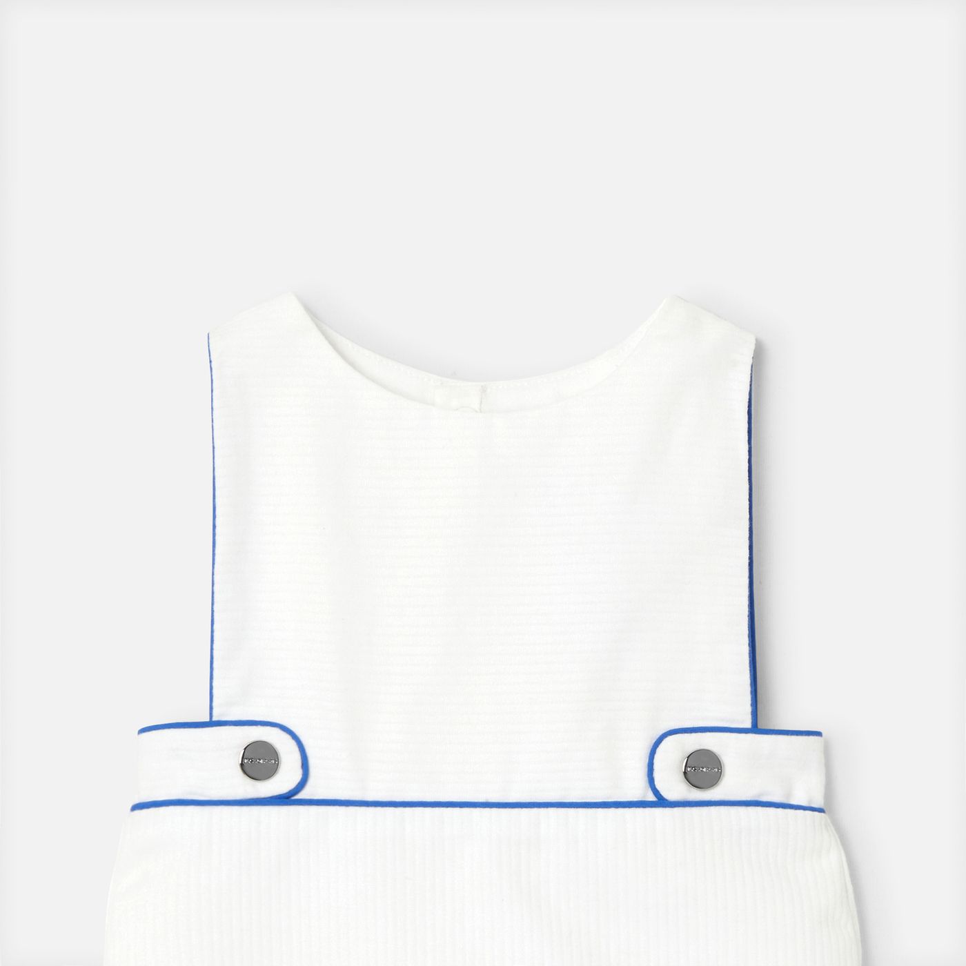 Baby boy cotton pique romper - White