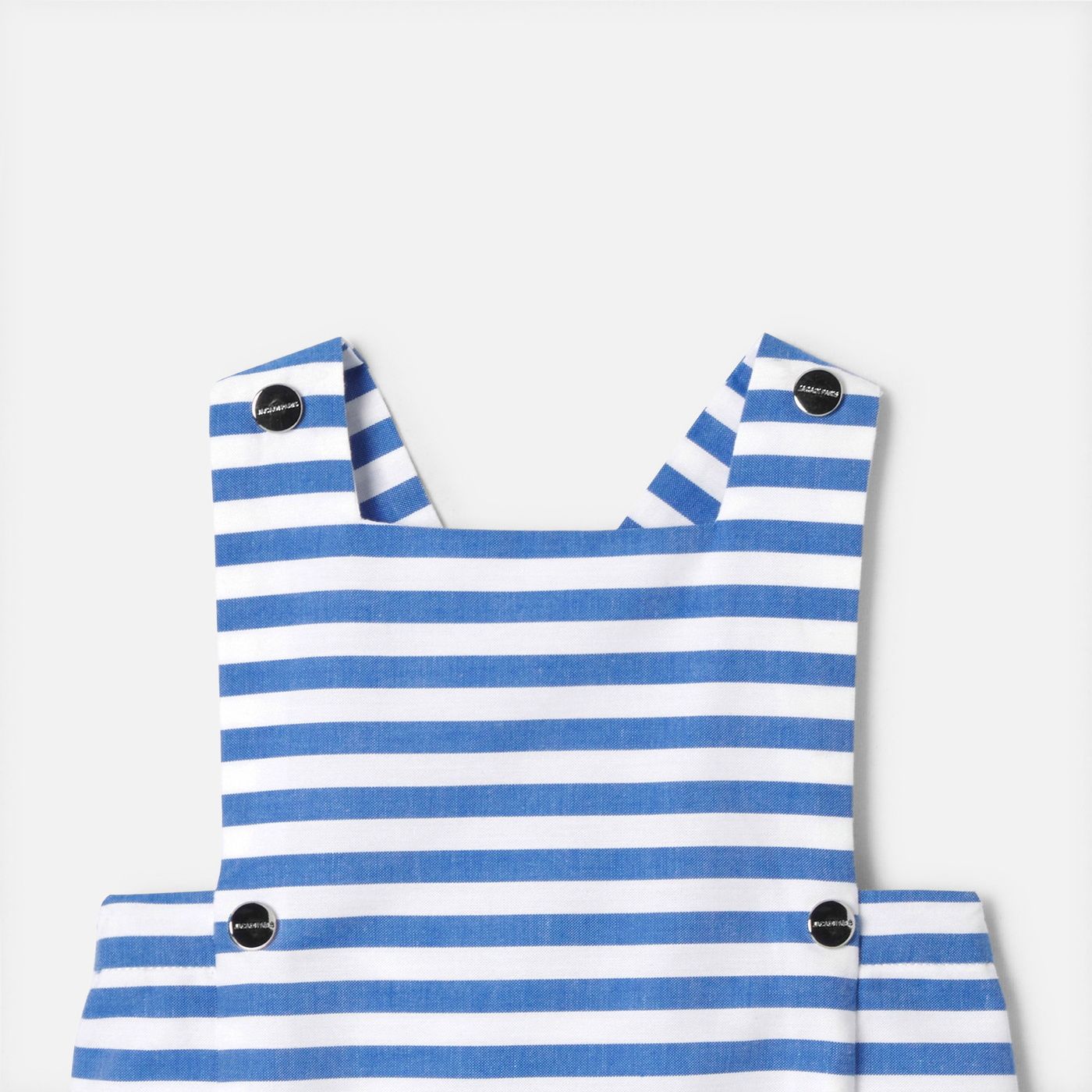 Baby boy poplin romper - Blue/White
