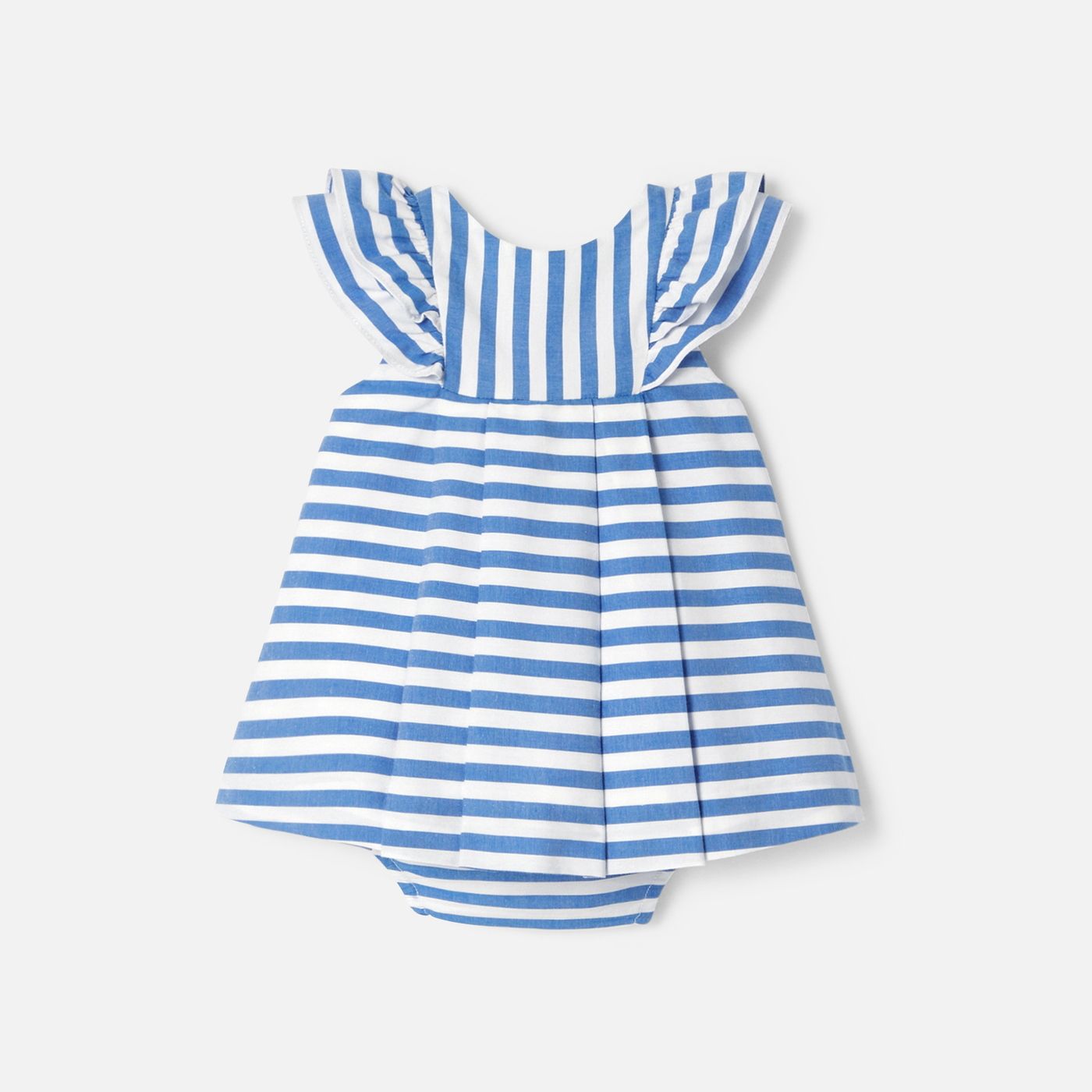 Dress in Oxford Cotton Baby Girl - Blue/White