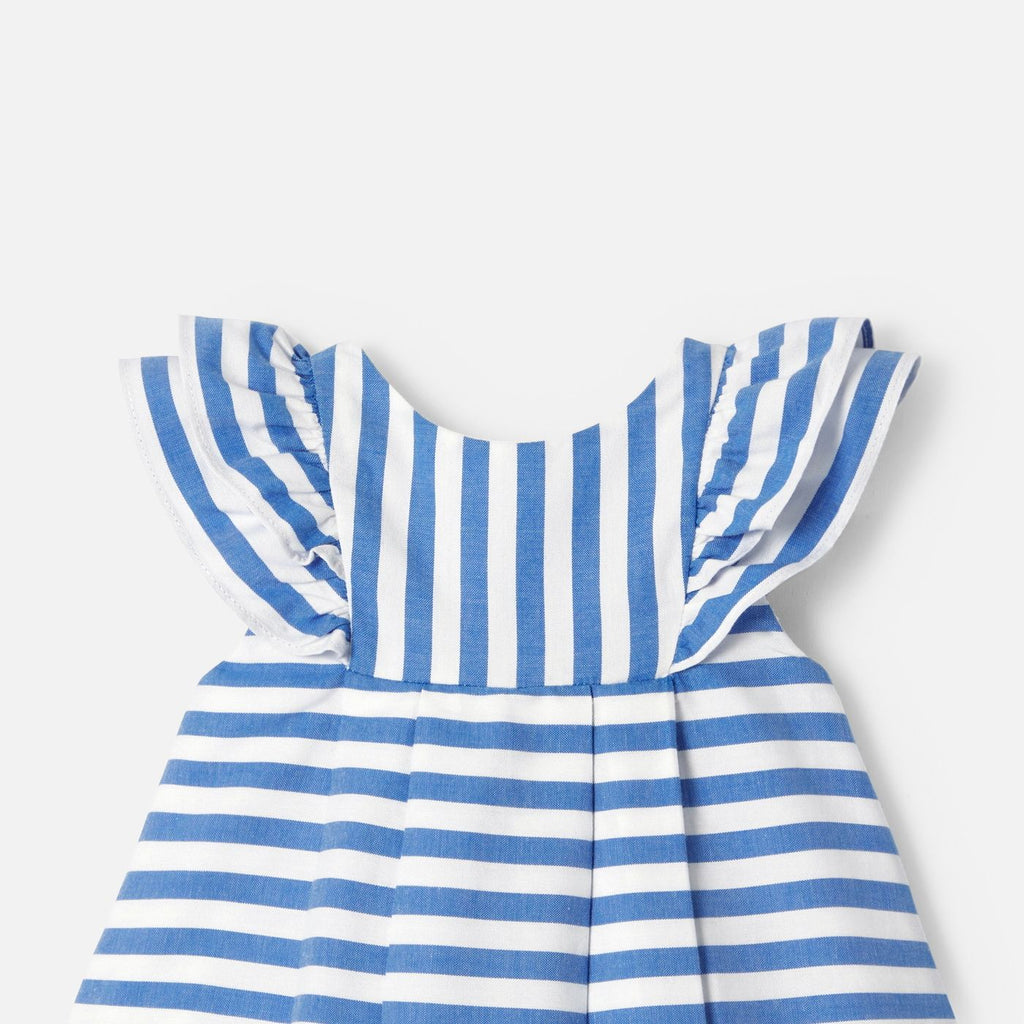Dress in Oxford Cotton Baby Girl - Blue/White