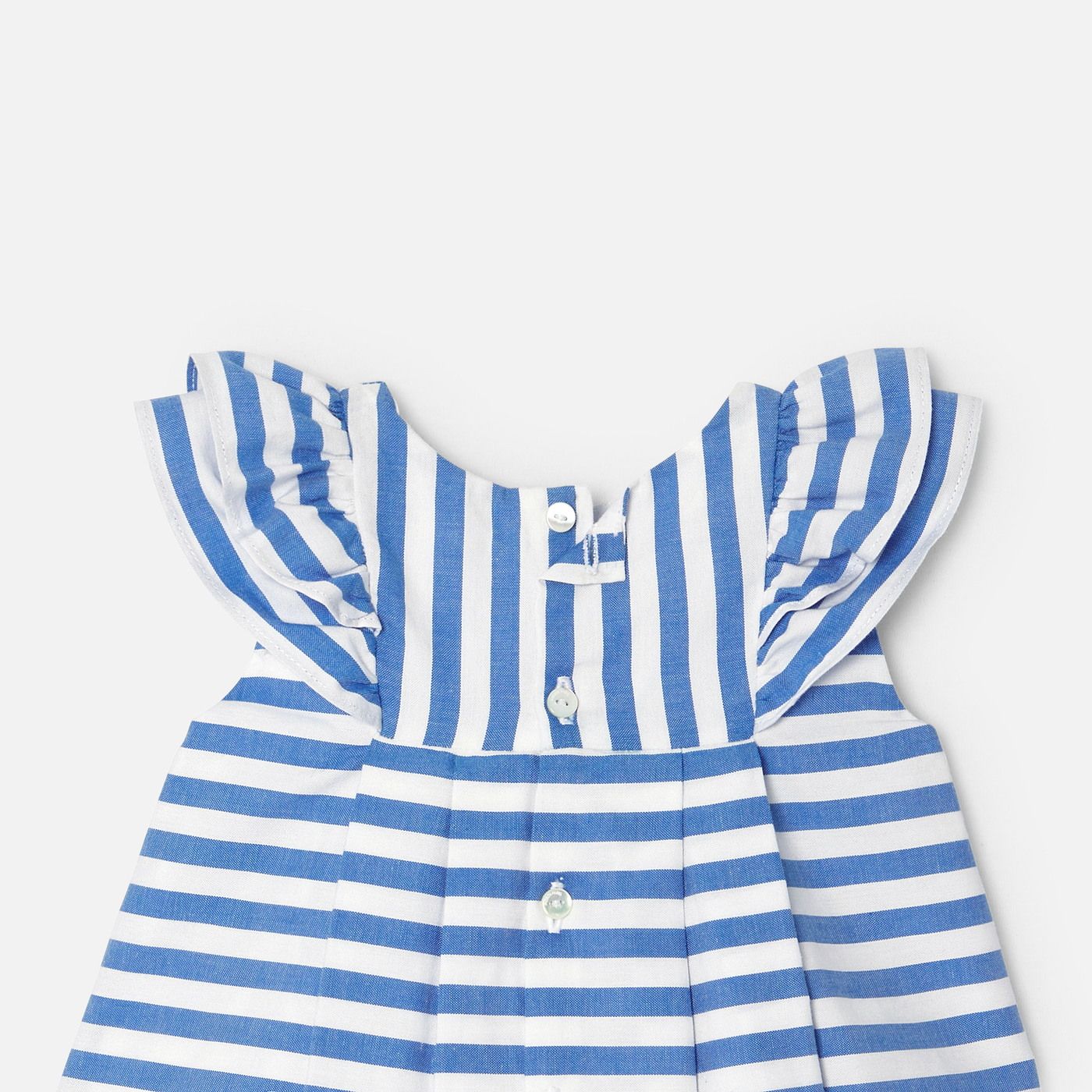 Dress in Oxford Cotton Baby Girl - Blue/White