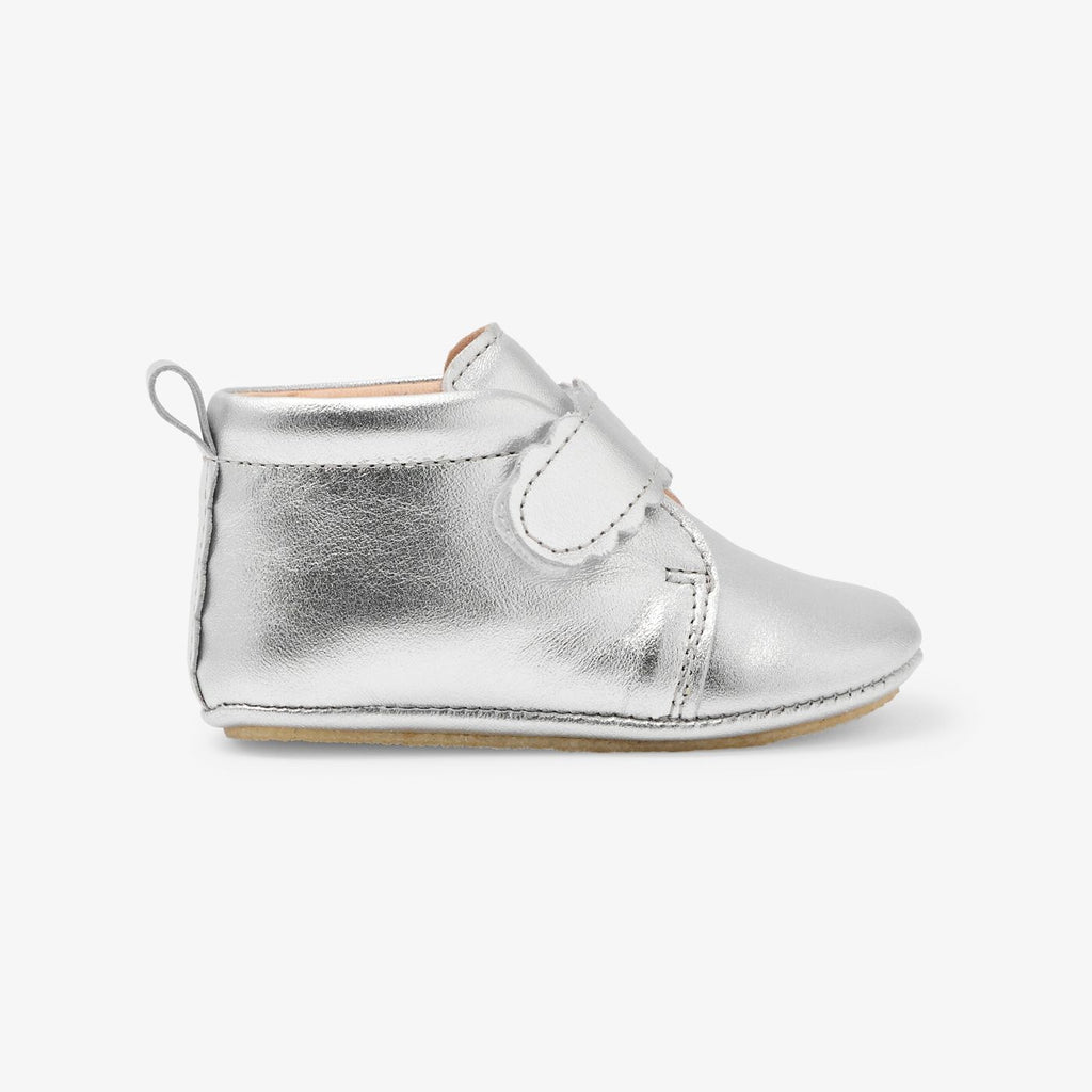 Baby girl shiny leather baby shoes - Silver