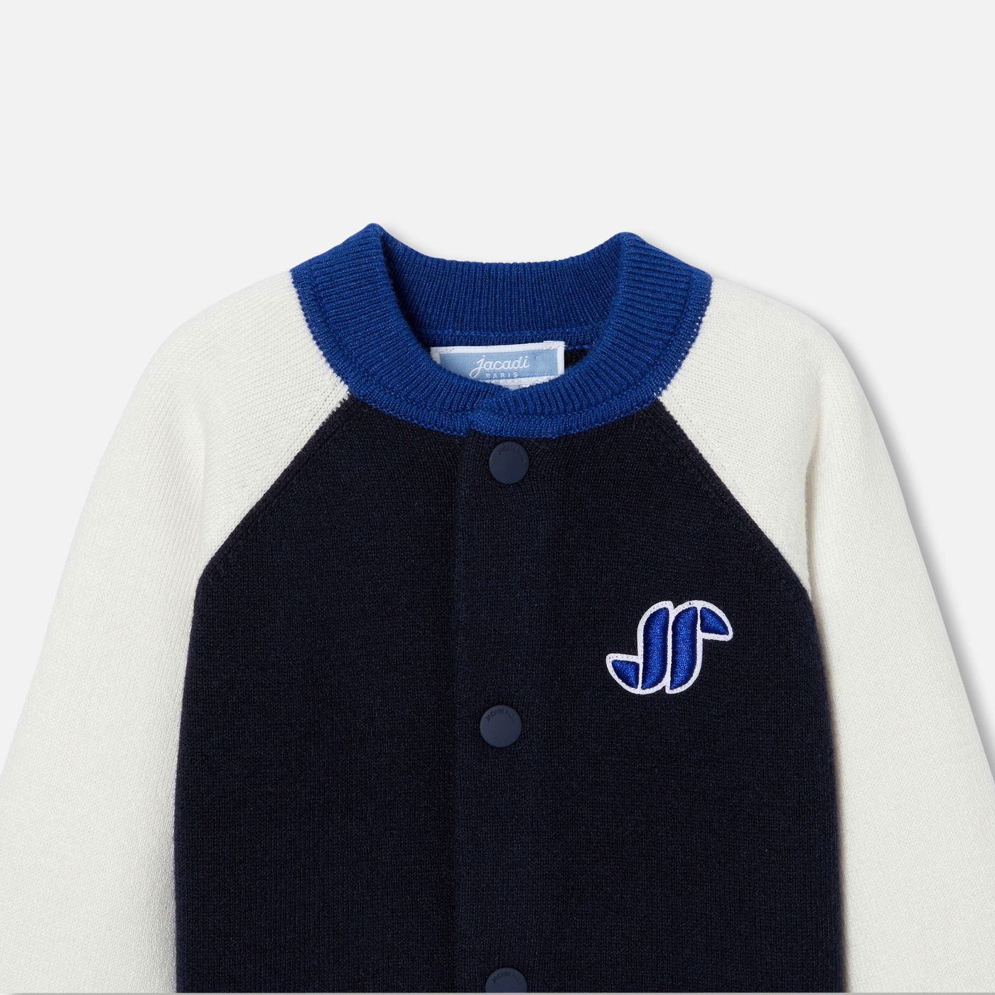 Cardigan Teddy Baby Boy - Navy Blue/White