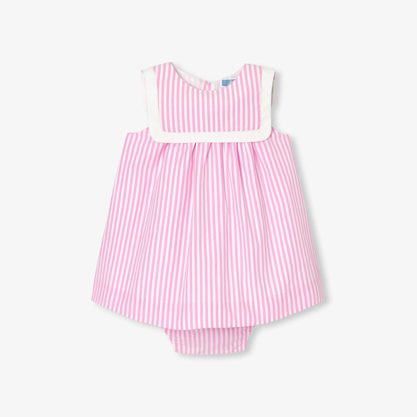 Baby girl poplin dress - White/Pink