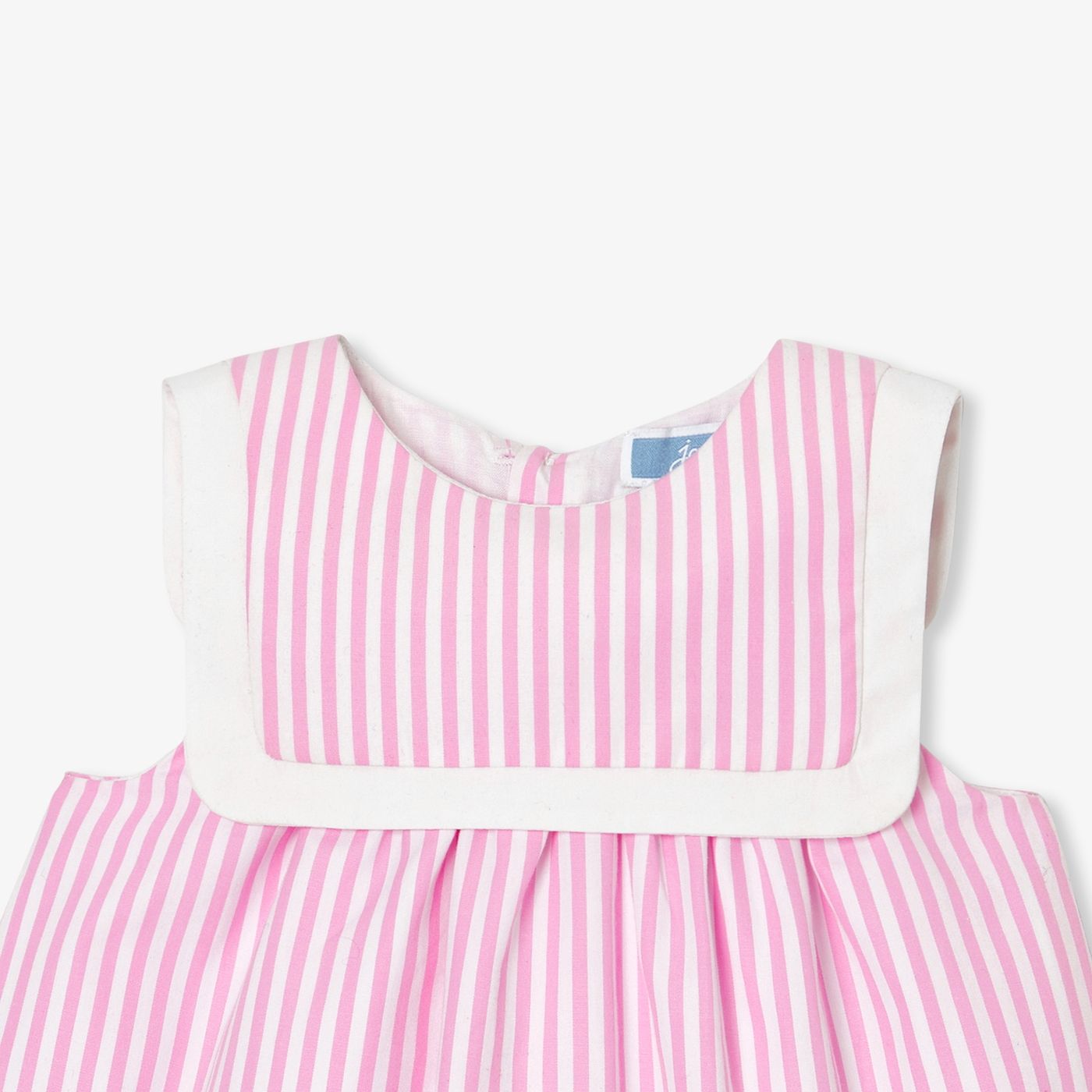 Baby girl poplin dress - White/Pink