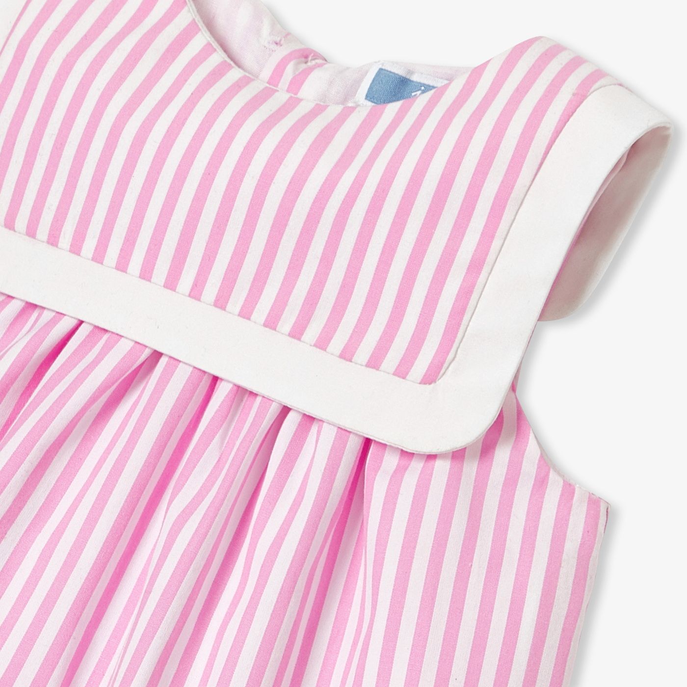 Baby girl poplin dress - White/Pink