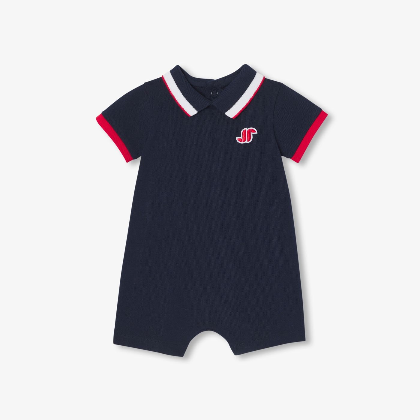 Baby boy polo-style sleepsuit - Light Navy