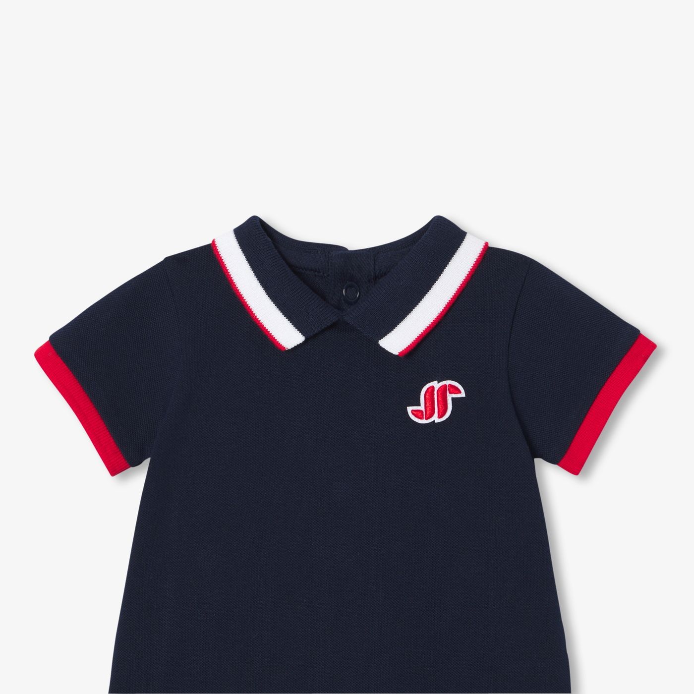 Baby boy polo-style sleepsuit - Light Navy
