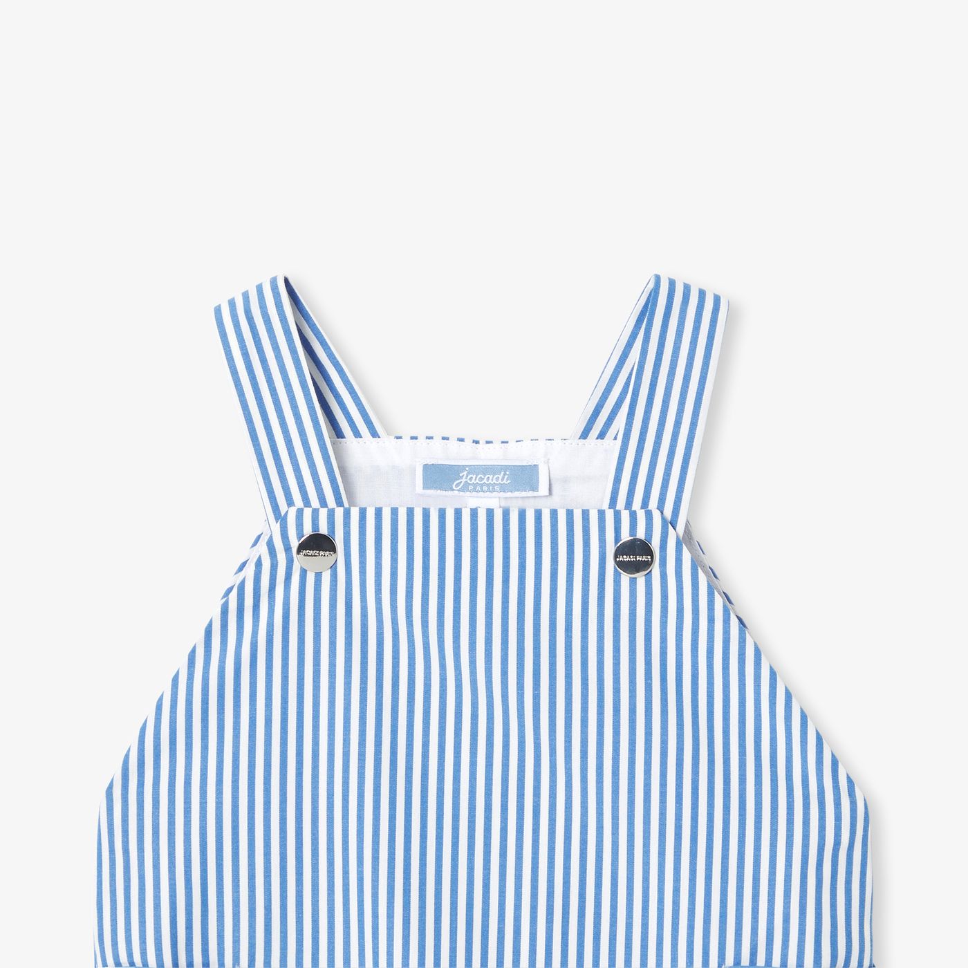 Short Dungarees Baby Boy - White/Light Blue