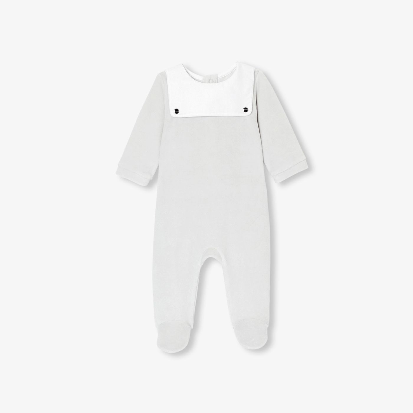 Pyjamas in Velvet Neonati - Grigio Ghiaccio
