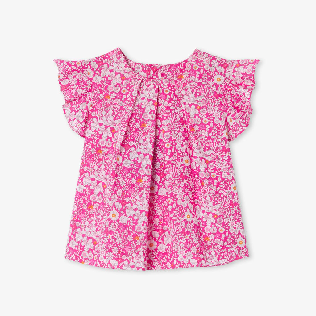 Blouse in Liberty Fabric Baby Girl - Pink/Multicolour