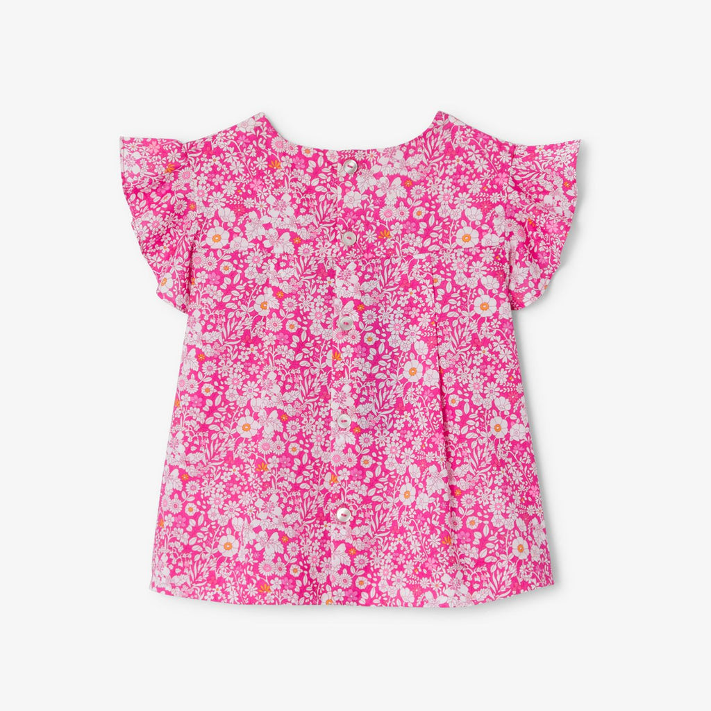 Blouse in Liberty Fabric Baby Girl - Pink/Multicolour