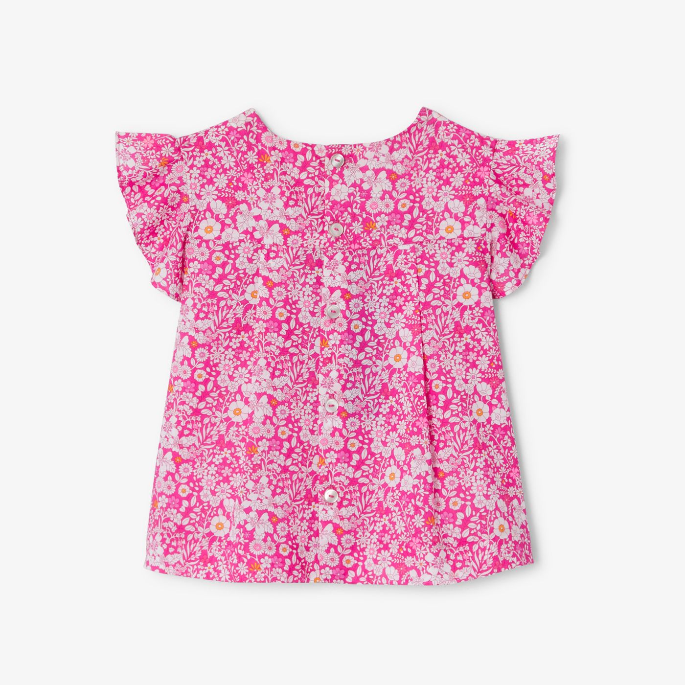 Blouse in Liberty Fabric Baby Girl - Pink/Multicolour