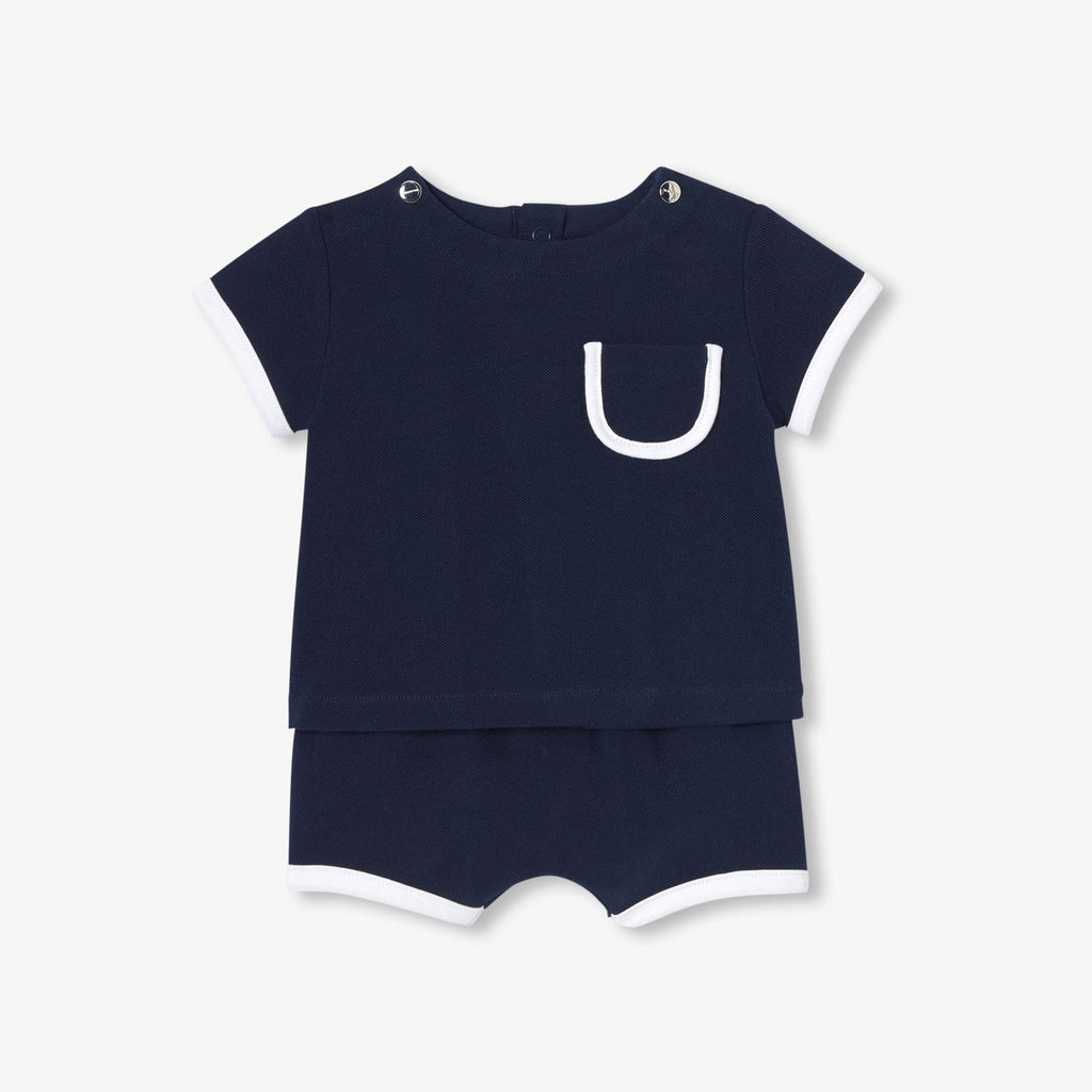 Baby boy short outfit set - Light Navy