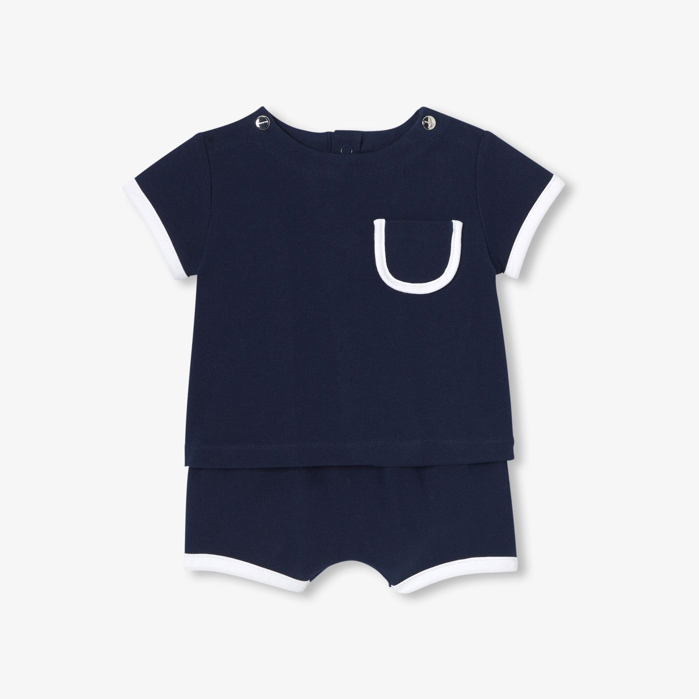 Baby boy short outfit set - Light Navy