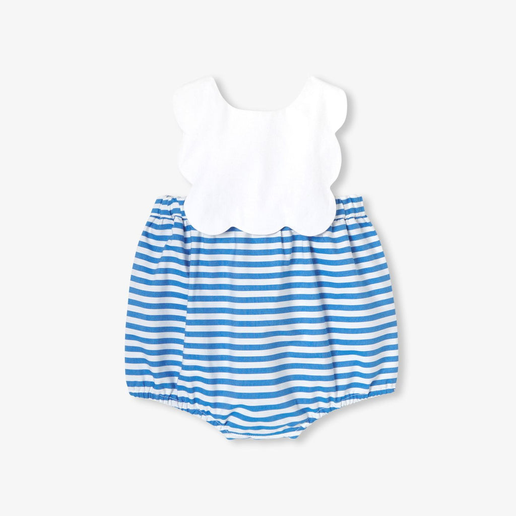 Romper Baby Girl - White/Light Blue