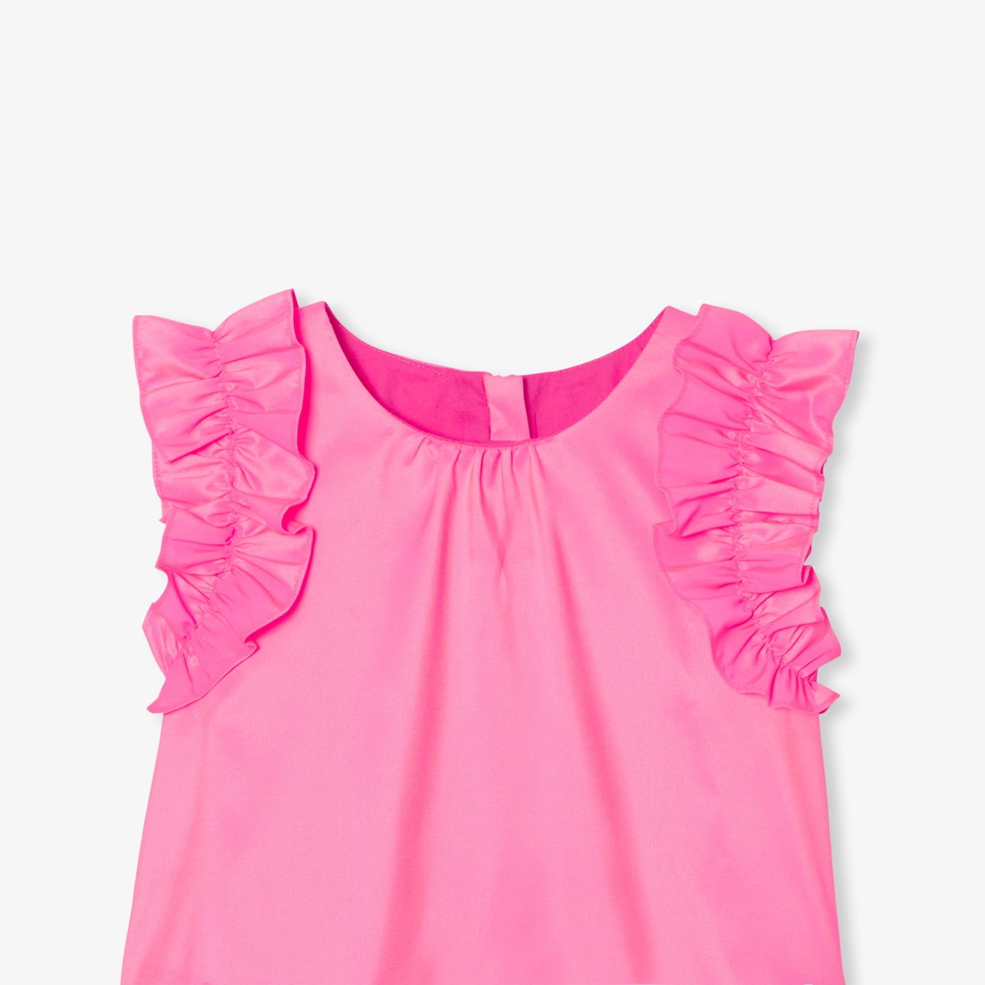Girl taffeta top - Neon Pink